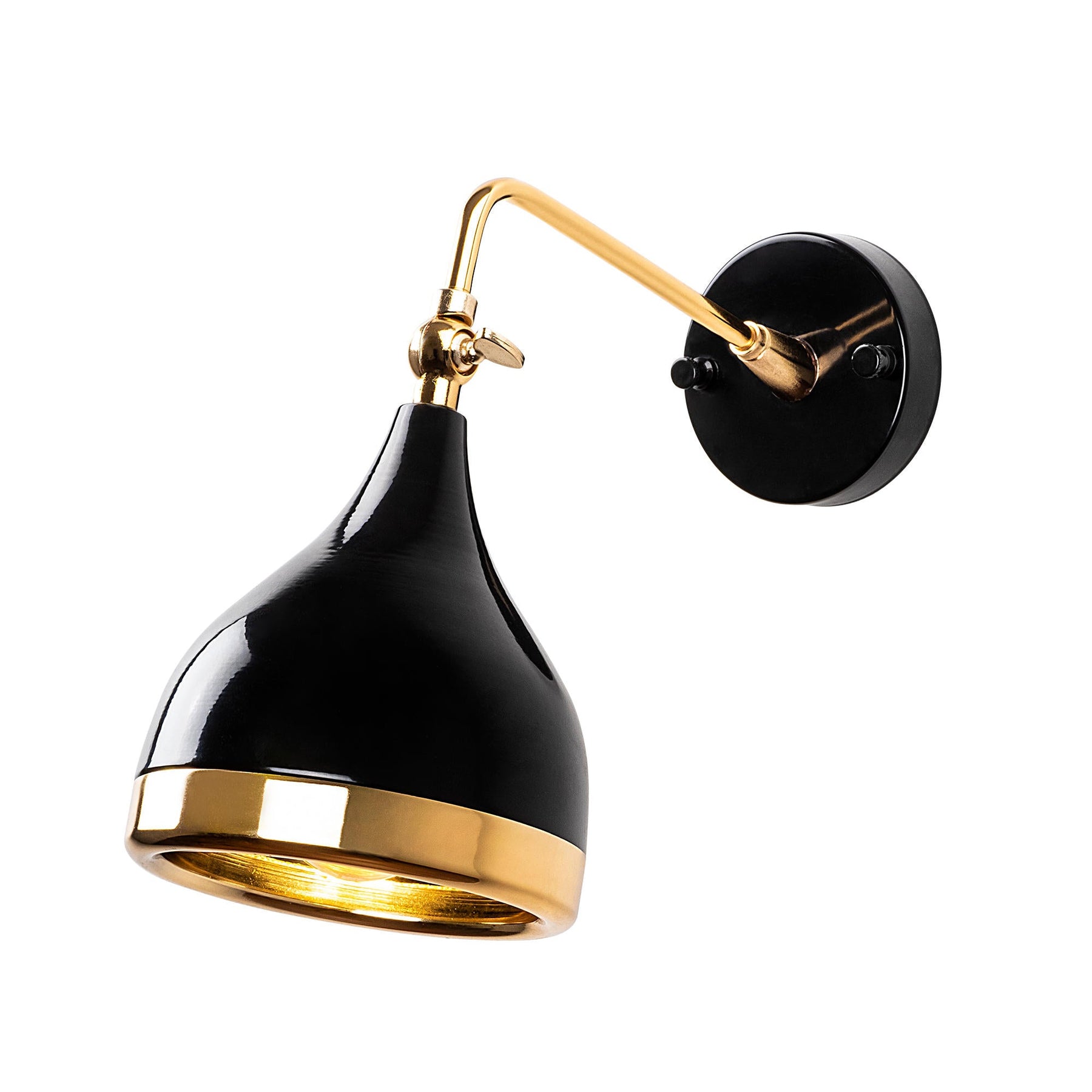 Lampa de perete Yildo-7032, negru/auriu, metal, 14x32x26 cm