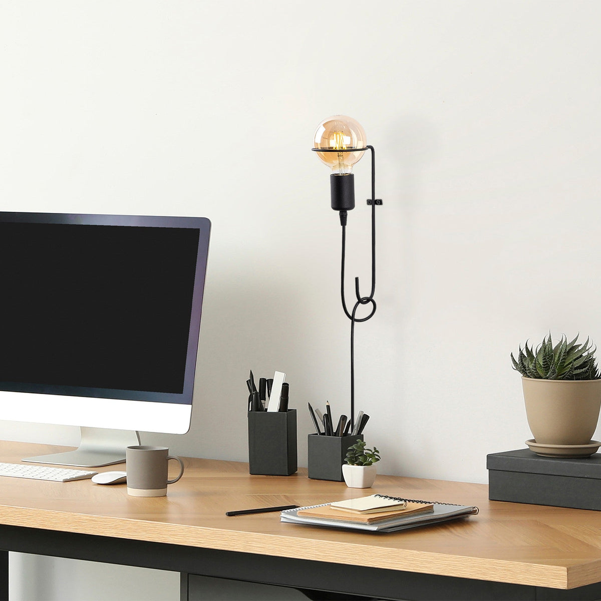 Lampa perete 3664, negru, metal, 9x30 cm