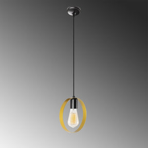 Lustra Halka-4561, negru/auriu, metal, 20x5x113 cm