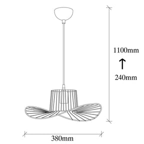 Lustra Tel-6736, metal, negru, 110x38 cm