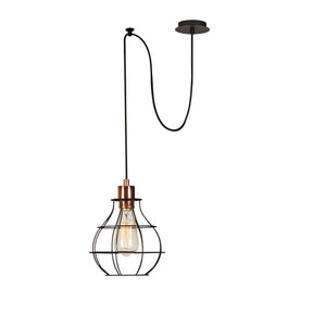 Lustra pe cablu Tellini, MR - 1002, cadru metalic, negru, 65x25x110 cm