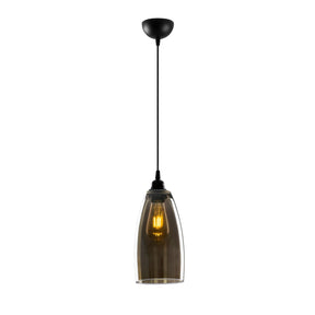 Lustra Smoked-040, negru/fumuriu, metal/sticla, 127x13 cm