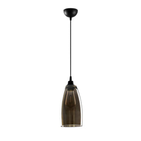 Lustra Smoked-040, negru/fumuriu, metal/sticla, 127x13 cm