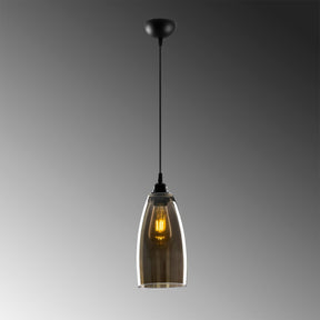 Lustra Smoked-040, negru/fumuriu, metal/sticla, 127x13 cm