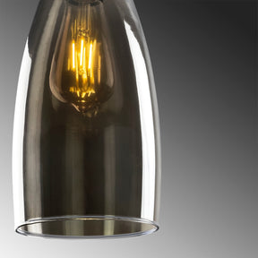 Lustra Smoked-040, negru/fumuriu, metal/sticla, 127x13 cm
