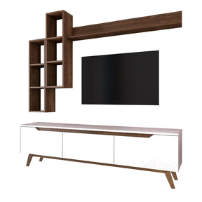 Set comoda TV si 3 rafturi M16-804, alb, PAL melaminat