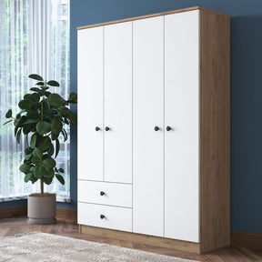 Dulap BA108-2067, alb/nuc, PAL melaminat, 120x170x43 cm