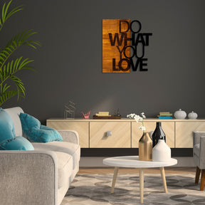 Accesoriu decorativ 899SKL1290, negru/stejar, lemn/metal, 54x58 cm