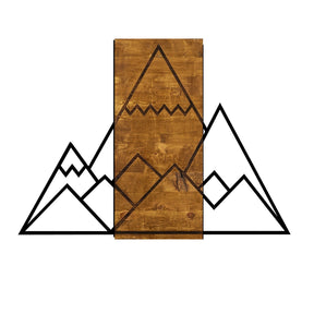 Accesoriu decorativ Mountain, stejar/negru, lemn/metal, 75x58 cm