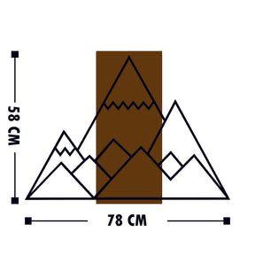 Accesoriu decorativ Mountain, stejar/negru, lemn/metal, 75x58 cm