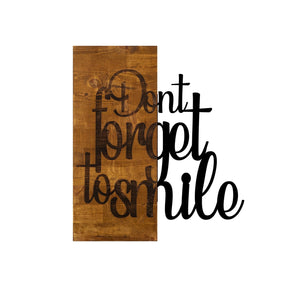 Accesoriu decorativ 899SKL1335, negru/stejar, metal/lemn, 47x58 cm