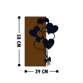 Accesoriu decorativ Love, negru/nuc, lemn/metal, 39x58 cm