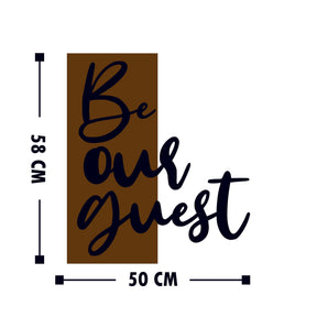 Decoratiune perete Be our Guest, lemn/metal, maro/negru, 50 x 58 cm