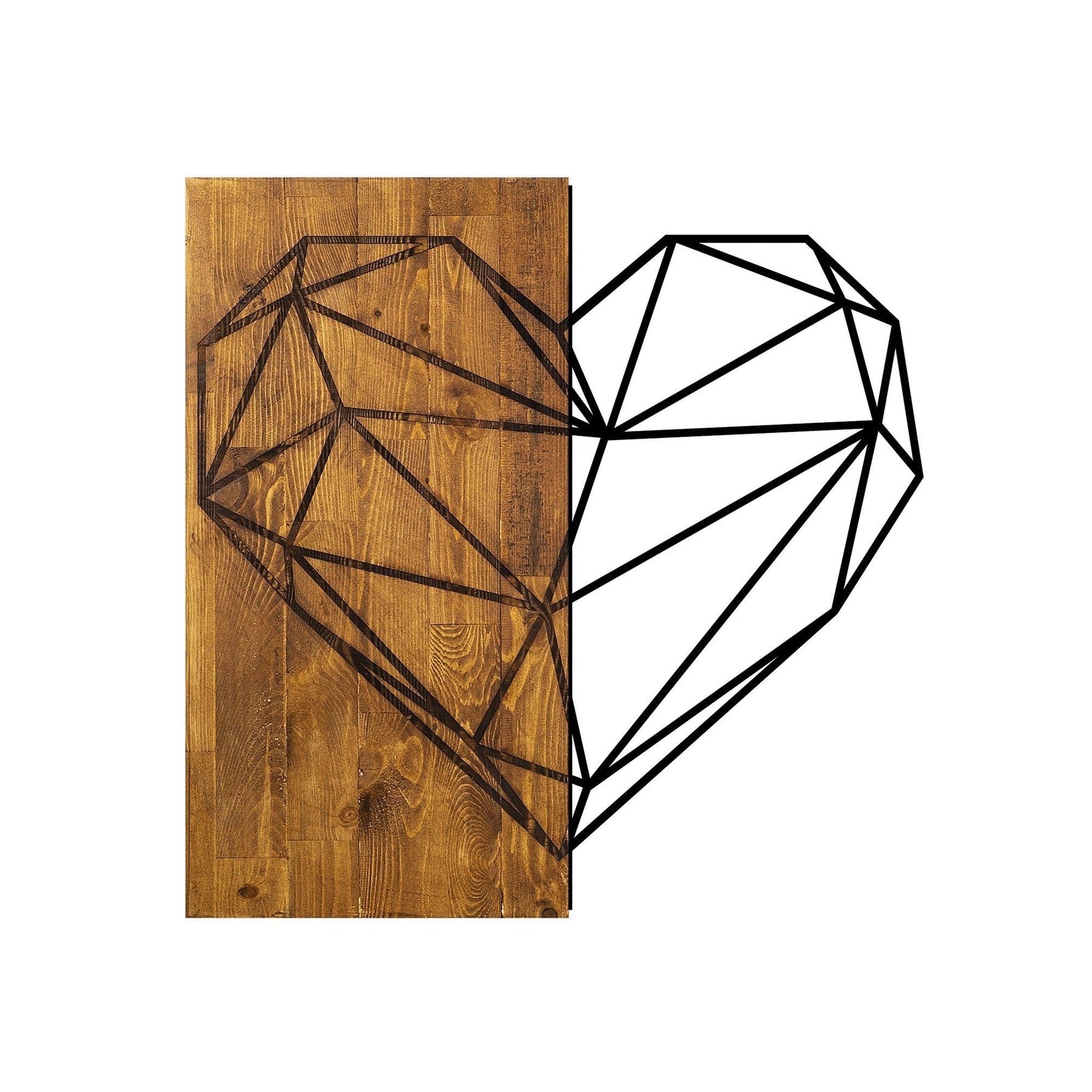 Tablou Heart, lemn/metal, maro/negru, 58 x 58 cm