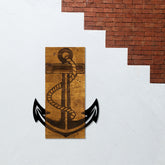 Accesoriu decorativ Anchor, negru/stejar, lemn/metal, 41x58 cm
