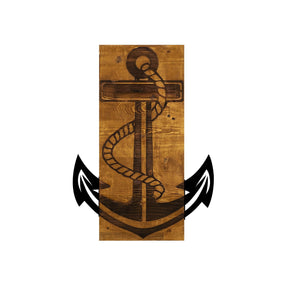 Accesoriu decorativ Anchor, negru/stejar, lemn/metal, 41x58 cm