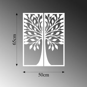 Accesoriu decorativ Ağaç 2, alb, lemn, 51x65 cm