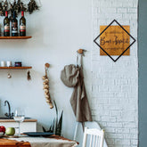 Accesoriu decorativ Bon Appetit, stejar/negru, lemn/metal, 54x54 cm