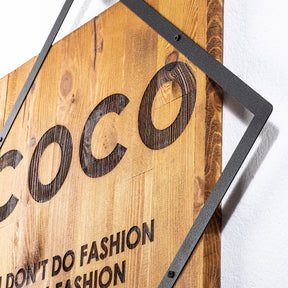 Accesoriu decorativ Fashion, negru/stejar, lemn/metal, 54x54 cm