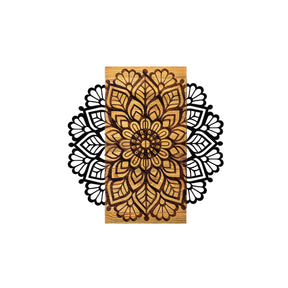 Accesoriu decorativ Msiala 2, negru/stejar, lemn/metal, 59x58 cm