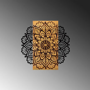 Accesoriu decorativ Msiala 2, negru/stejar, lemn/metal, 59x58 cm