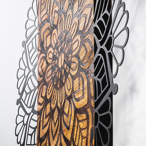 Accesoriu decorativ Msiala 2, negru/stejar, lemn/metal, 59x58 cm