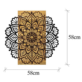 Accesoriu decorativ Msiala 2, negru/stejar, lemn/metal, 59x58 cm