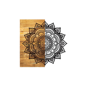 Accesoriu decorativ Msiala 4, negru/stejar, lemn/metal, 59x58 cm