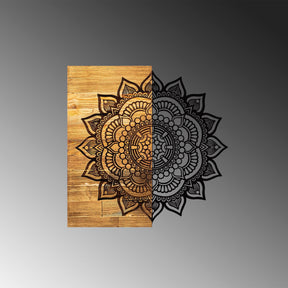 Accesoriu decorativ Msiala 4, negru/stejar, lemn/metal, 59x58 cm