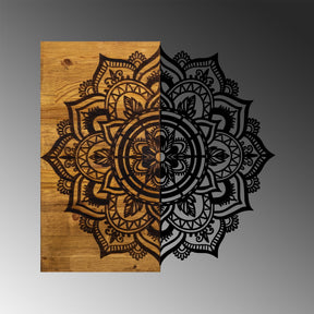 Decoratiune perete 899SKL2180, stejar/negru, lemn/metal, 59x3x58 cm