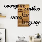 Accesoriu decorativ Everyone, negru/stejar, lemn/metal, 95x3x58 cm