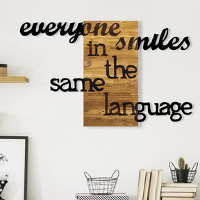 Accesoriu decorativ Everyone, negru/stejar, lemn/metal, 95x3x58 cm