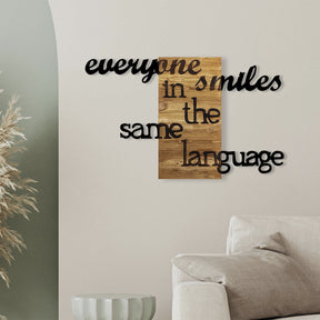 Accesoriu decorativ Everyone, negru/stejar, lemn/metal, 95x3x58 cm