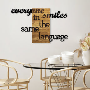 Accesoriu decorativ Everyone, negru/stejar, lemn/metal, 95x3x58 cm