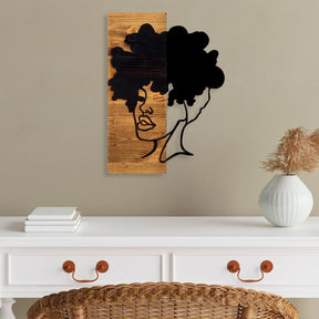 Accesoriu decorativ 899SKL2210, negru, lemn/metal, 35x3x50 cm