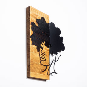 Accesoriu decorativ 899SKL2210, negru, lemn/metal, 35x3x50 cm