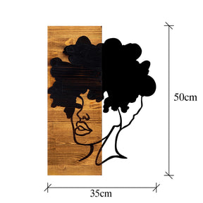 Accesoriu decorativ 899SKL2210, negru, lemn/metal, 35x3x50 cm