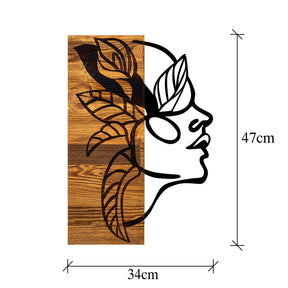 Accesoriu decorativ Dingin, negru/stejar, lemn/metal, 34x3x50 cm