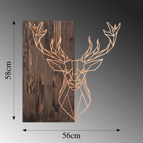 Accesoriu decorativ Deer1, auriu, metal/lemn, 56x58 cm
