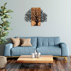 Accesoriu decorativ MA-307, stejar/negru, lemn/metal, 58x75 cm