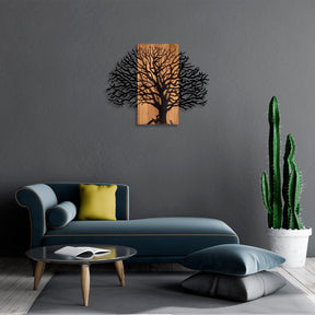 Accesoriu decorativ MA-307, stejar/negru, lemn/metal, 58x75 cm