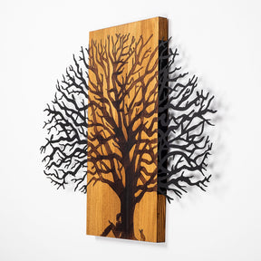 Accesoriu decorativ MA-307, stejar/negru, lemn/metal, 58x75 cm
