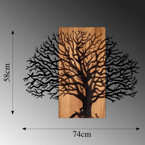 Accesoriu decorativ MA-307, stejar/negru, lemn/metal, 58x75 cm