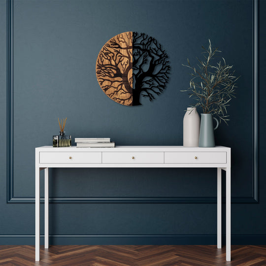 Accesoriu decorativ Monument Tree - 320, stejar/negru. lemn/metal, 56 cm