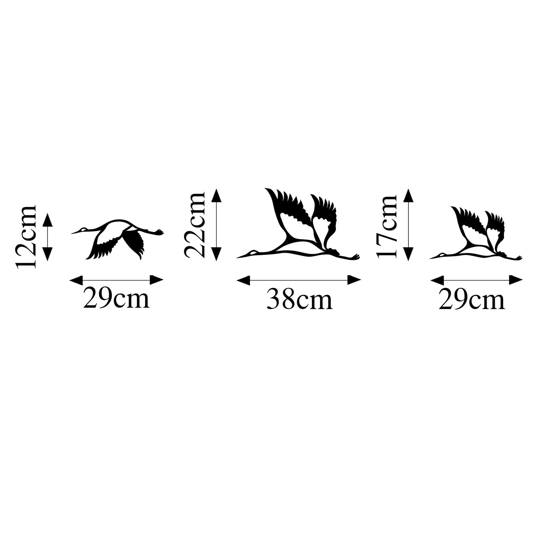 Decoratiune perete Storks - 287, negru, metal