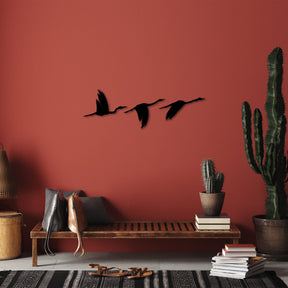 Accesoriu decorativ Migrant Birds-291, negru, metal