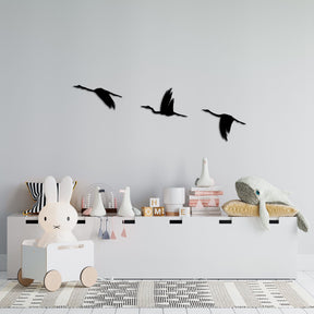Accesoriu decorativ Migrant Birds-291, negru, metal