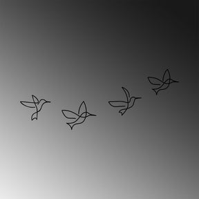 Accesoriu decorativ Birds-304, negru, metal