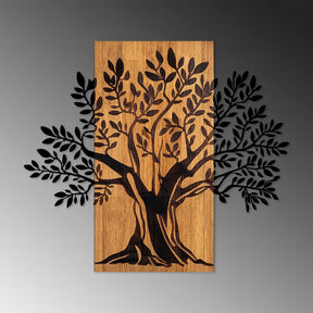 Accesoriu decorativ Monumental Tree 2, nuc/negru, lemn/metal, 64x58 cm