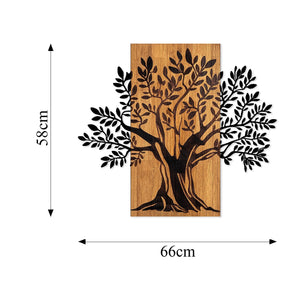 Accesoriu decorativ Monumental Tree 2, nuc/negru, lemn/metal, 64x58 cm